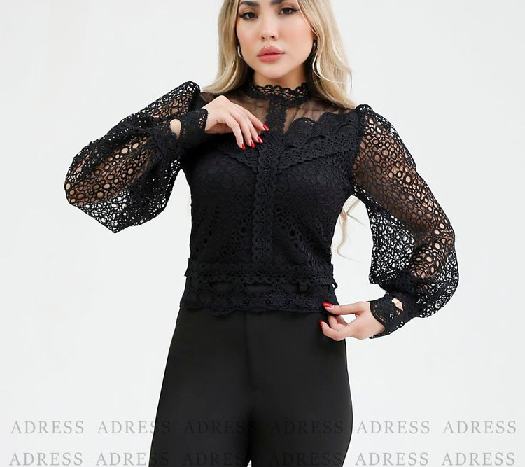 شومیز مجلسی زنانه گیپور مدل هلنا