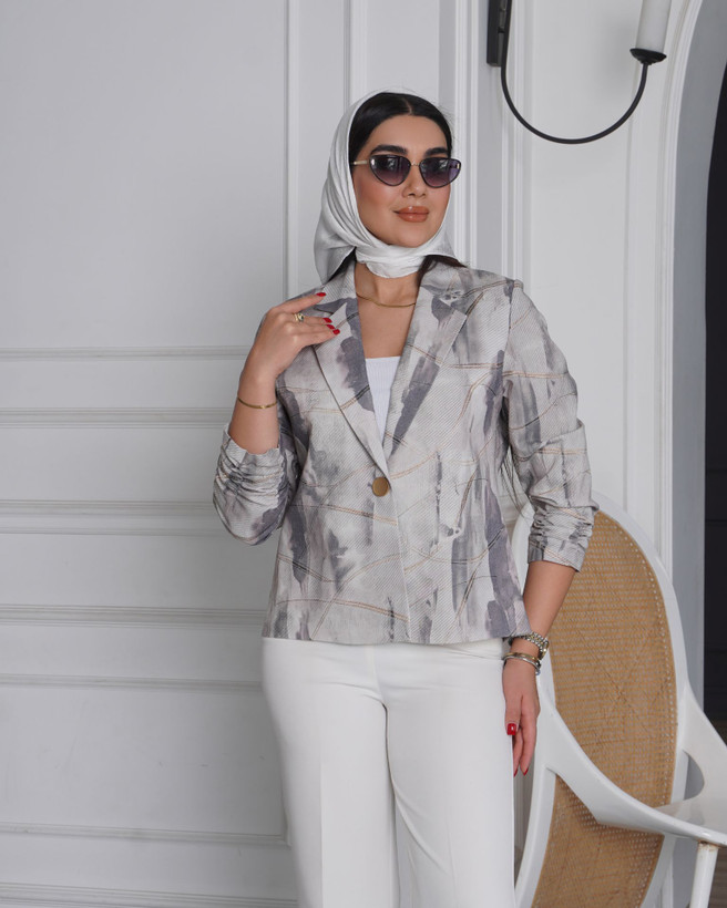 کت بیرونی زنانه ژاکارد پاییزی طرح دار